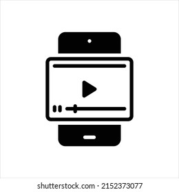 Vector black icon for video