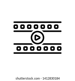 Vector black icon for video player