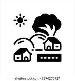 Vector black icon for village