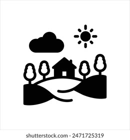 Vector black icon for village