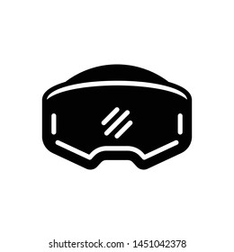 Vector black icon for virtual reality headset