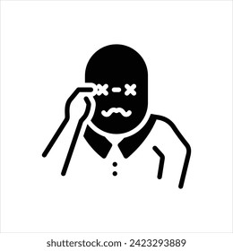 Vektorschwarzes Symbol für Sehverlust