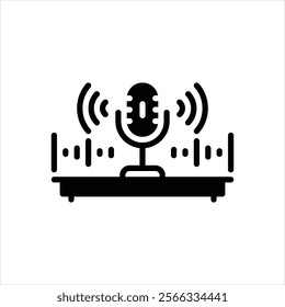 Vector black icon for voice