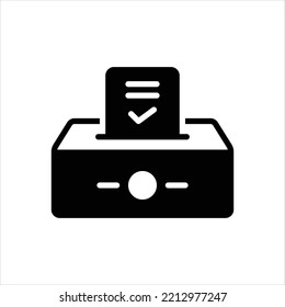 Icono negro vector para votar