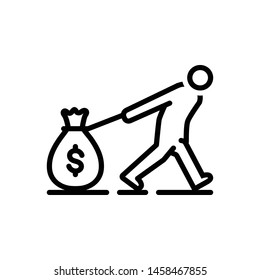 Vector black icon for wage