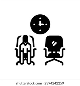 Vector black icon for waiting