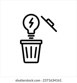 Icono negro vector para la energía de residuos