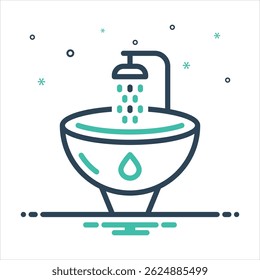 Schwarzes Vektorsymbol für Wasser