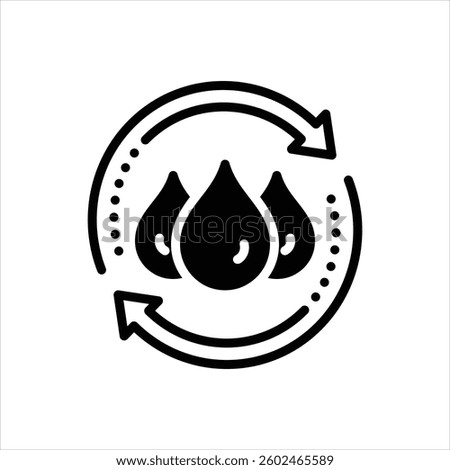 Vector black icon for water balance