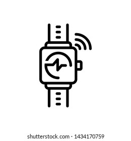 Vector black icon for wearable tracker 