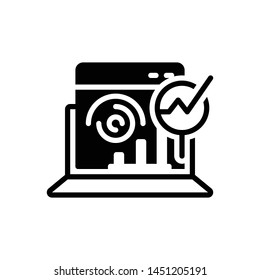 Vector black icon for web analytics