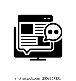 Vector black icon for weblog