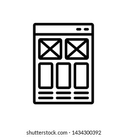 Vector black icon for website sketching