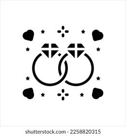 Vector black icon for weddings