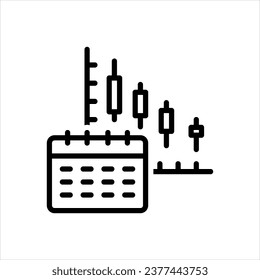 Vector black icon for week low
