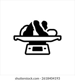 Vector black icon for weighing a child