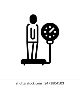 Vector black icon for weight scale
