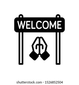 Vector black icon for welcome