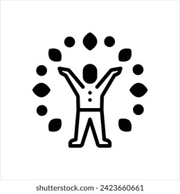 Vector black icon for wellness