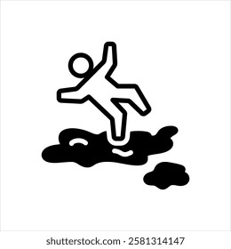 Vector black icon for wet floor