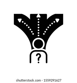 Vector black icon for which way