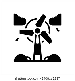 Vector black icon for wind power