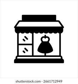 Ícone preto vetorial para compra de janelas