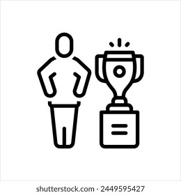 Vector black icon for winner