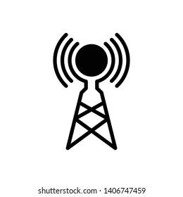 Vector black icon for wireless antenna
