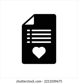 Vector black icon for wishlist