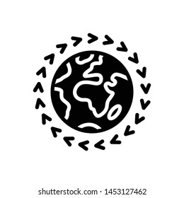 Vector black icon for worldwide