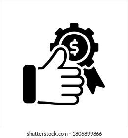 Icono negro vector por valor