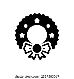 Vector black icon for wreath