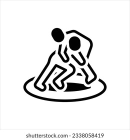 Vector black icon for wrestling