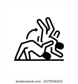 Vector black icon for wrestling