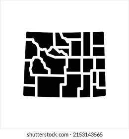 Vector black icon for wyoming