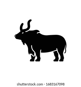 Vector black icon for yak