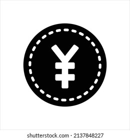 Vektorschwarz-Symbol für Yen
