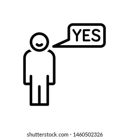 Vector black icon for yes