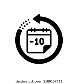 Vector black icon for yesterday
