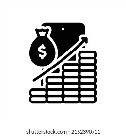 Vector black icon for yield