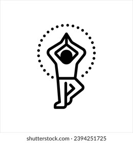 Vector black icon for yoga