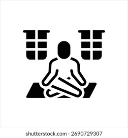 Icono negro del Vector para el estudio de yoga