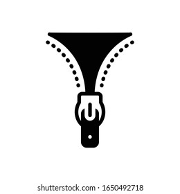Vector black icon for zipper