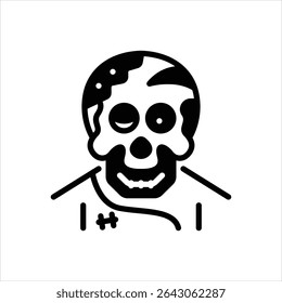 Ícone de vetor preto para zumbi