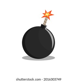 Vector de una bomba icónica negra a punto de difundirse