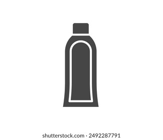 Vector black icons of beauty, cosmetics and care. Bottle, jar, shower gel, face cream, body lotion, spray, ointment, paste.