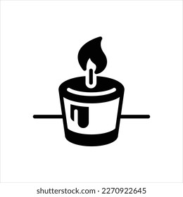 Vector black icons for candle