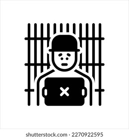 Vector black icons for criminal