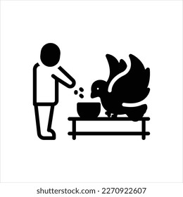 Vektorschwarze Symbole zum Füttern
